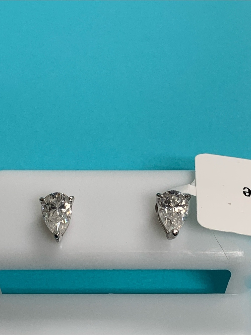 Moissanite Pear-Shaped Classic Stud Earrings - Sterling Silver w/gra